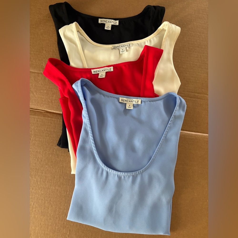 J. Crew Mercantile Sleeveless Tanks- Red, Blue, Black, Cream